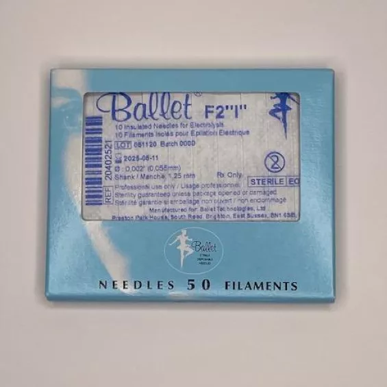 Ballet Insulated Electrolysis needles F shank size 2