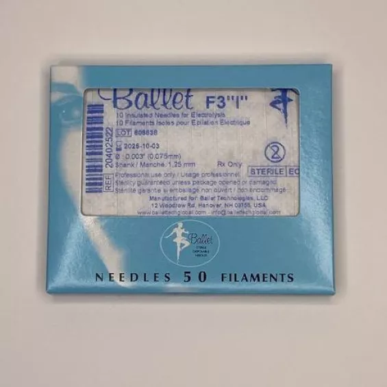 Ballet Insulated Electrolysis needles F shank size 3